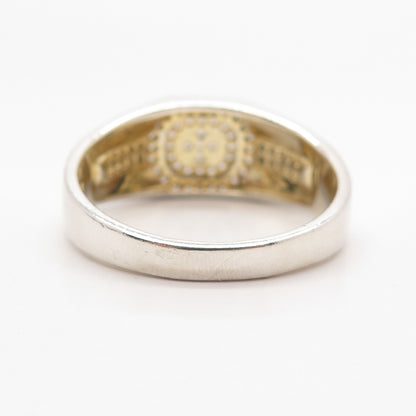 925 Sterling Silver Pave C Z Ring Size 13.5