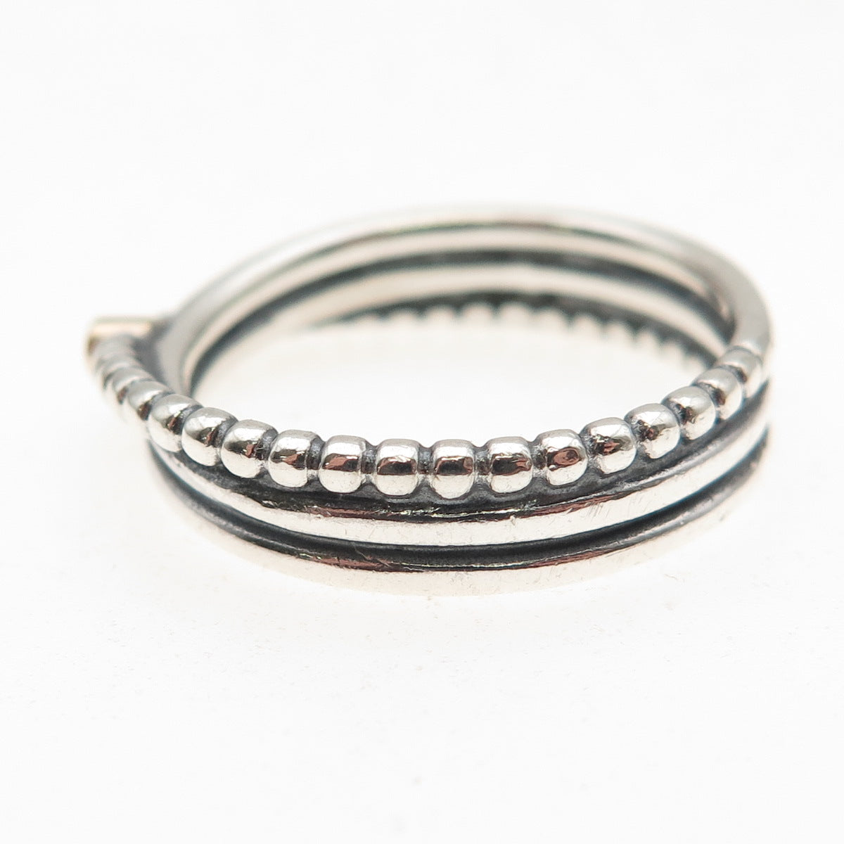 Pandora 925 Sterling Silver & Gold Accent Real Diamond Rising Star Ring Size 9.5