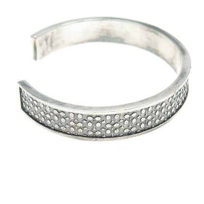 COACH 925 Sterling Silver Vintage Signature Logo Adjustable Cuff Bracelet 7.25"