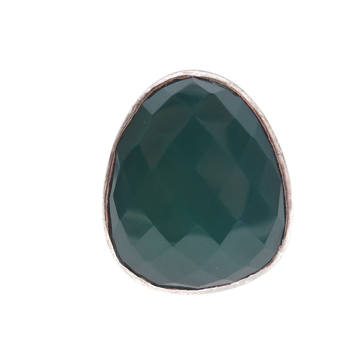 Banana Republic Vintage Real Green Onyx Modernist Oxidized Ring Size 7.25