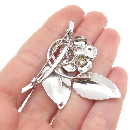 FORSTNER 925 Sterling Silver Vintage Rose Flower Pin Brooch