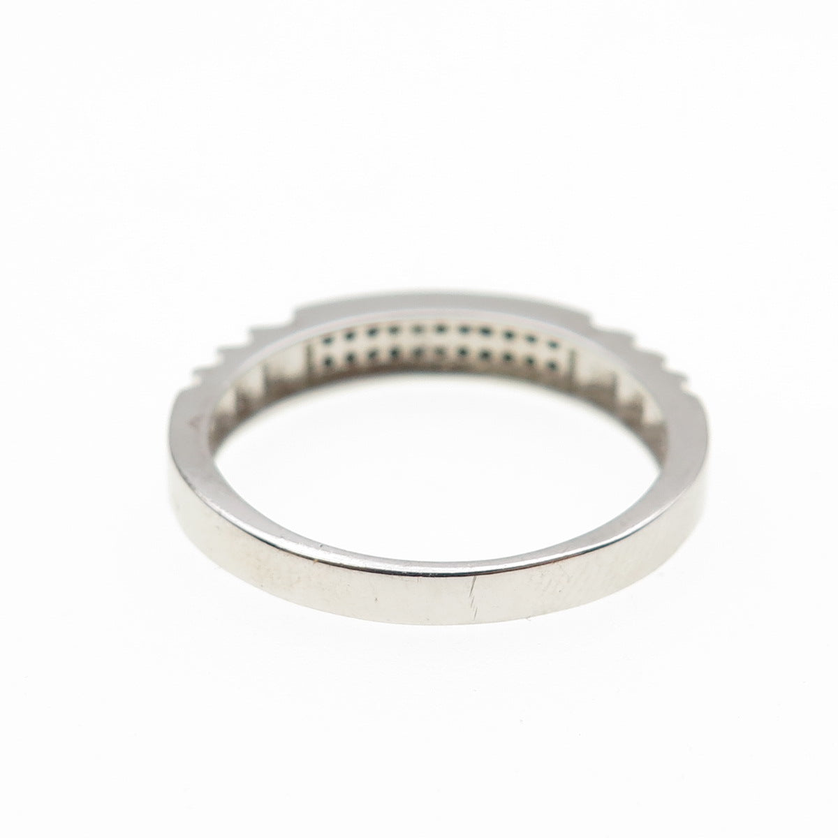 925 Sterling Silver Round-Cut C Z Band Ring Size 10