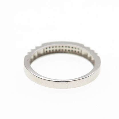 925 Sterling Silver Round-Cut C Z Band Ring Size 10