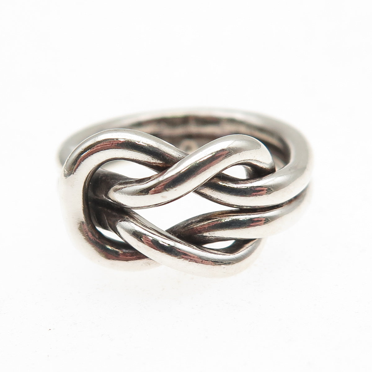 925 Sterling Silver Vintage Mexico Mariner Love Knot Oxidized Ring Size 6.5