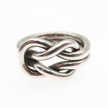 925 Sterling Silver Vintage Mexico Mariner Love Knot Oxidized Ring Size 6.5