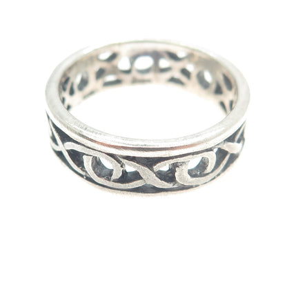 925 Sterling Silver Vintage Infinity Link Band Ring Size 9.5