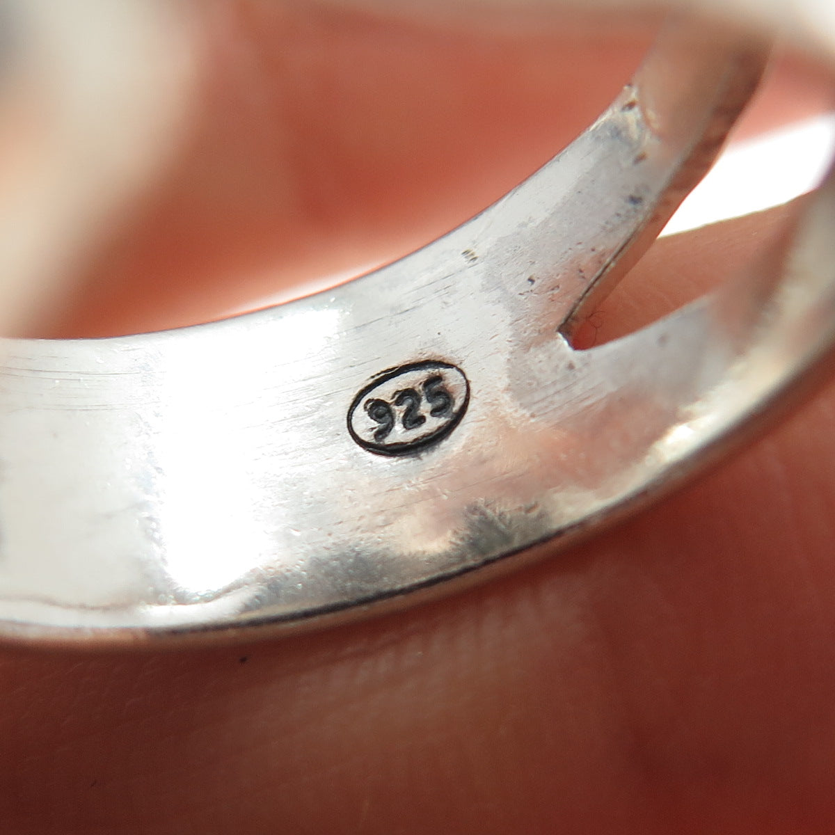 925 Sterling Silver Vintage Real Turquoise & Amethyst Modernist Ring Size 8.25