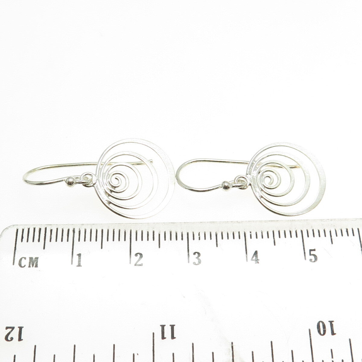 925 Sterling Silver Spiral Dangling Earrings