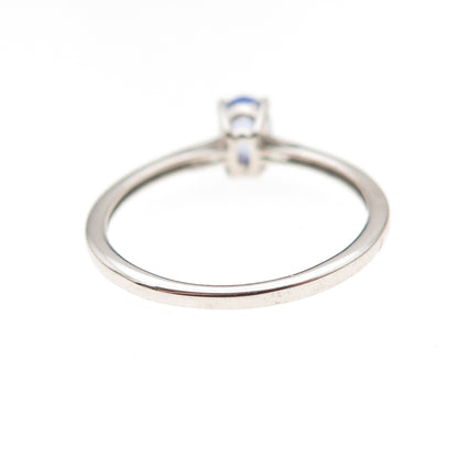 Chuck Clemency 925 Sterling Silver Real Oval-Cut Tanzanite Ring Size 7.25