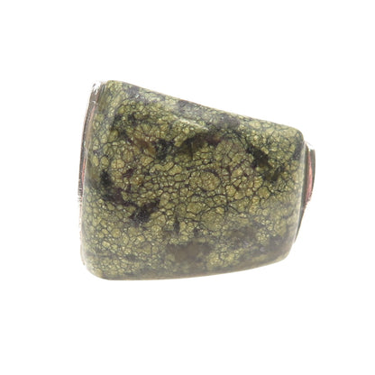 Chapal Zenray 925 Sterling Silver Vintage Real Snakeskin Jasper Ring Size 6.5