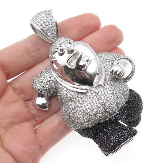 925 Sterling Black & White C Z Peter Griffin Family Guy Heavy 92.0g Pendant