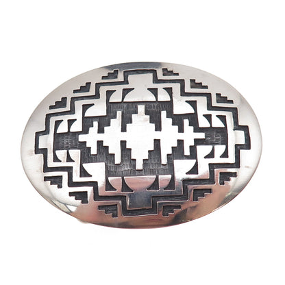 Manuel Hoyungowa Old Pawn 925 Sterling Silver Vintage Tribal Belt Buckle