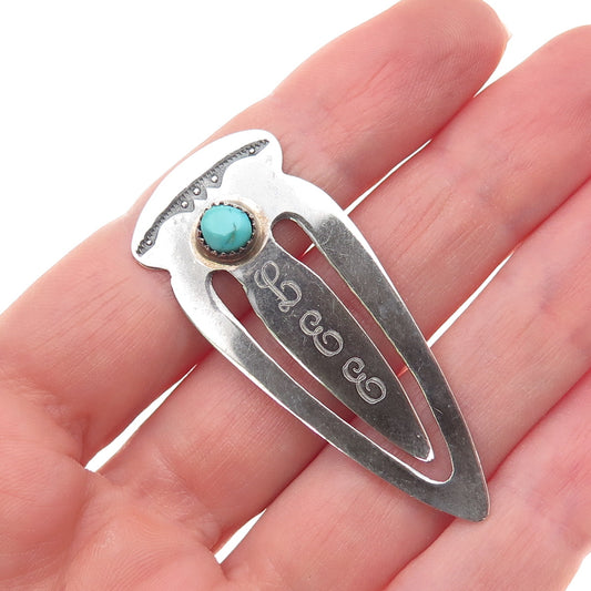 Old Pawn Sterling Silver Vintage Southwestern Turquoise LEE Monogram Bookmark