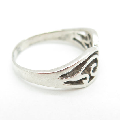 925 Sterling Silver Vintage Swirl Ring Size 10.75