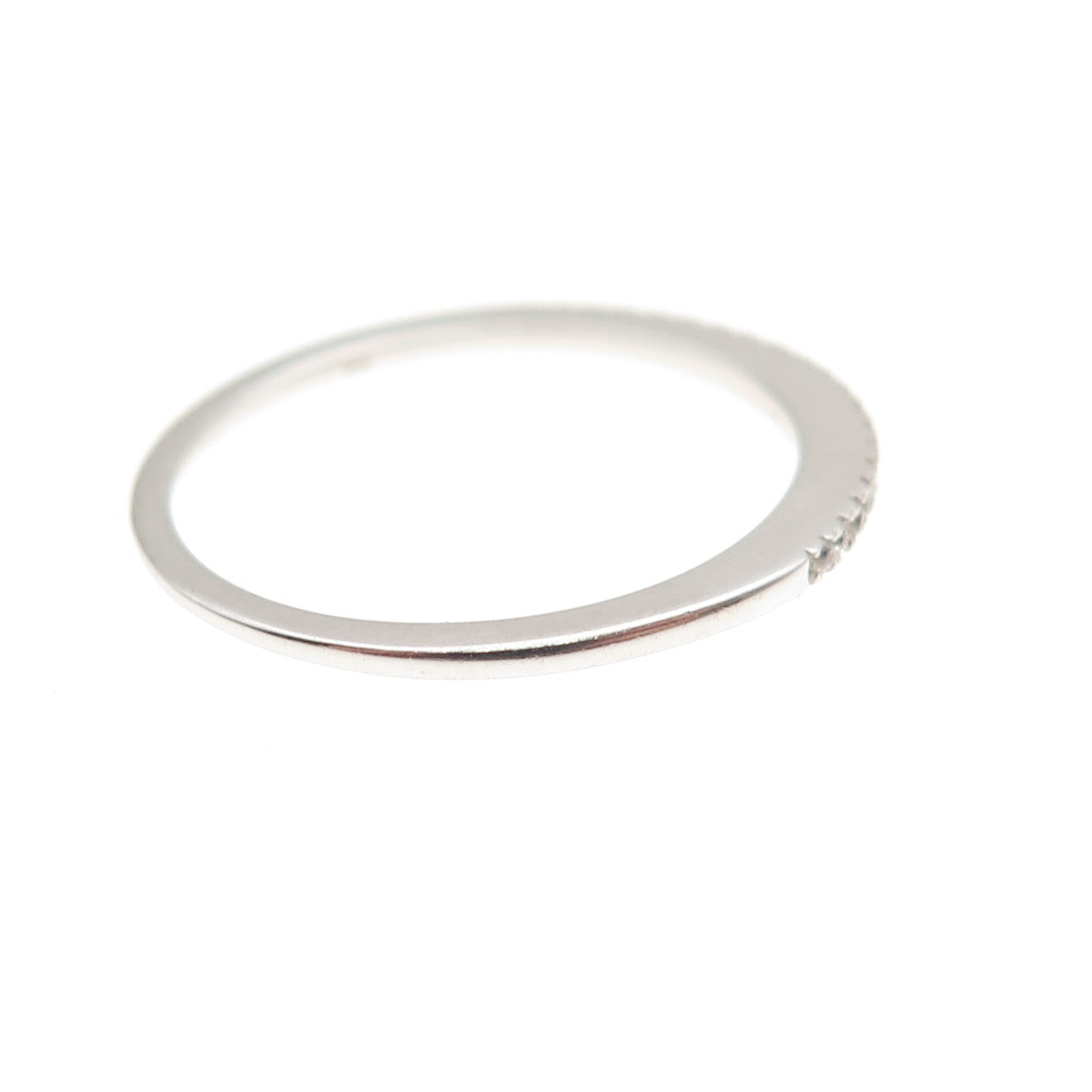 925 Sterling Silver Round-Cut C Z Half Eternity Statement Ring Size 7.25