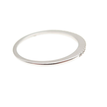 925 Sterling Silver Round-Cut C Z Half Eternity Statement Ring Size 7.25
