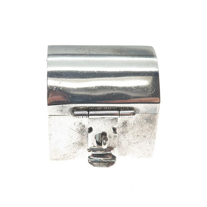 925 Sterling Silver Vintage Mexico Treasure Chest Pill Box Miniature