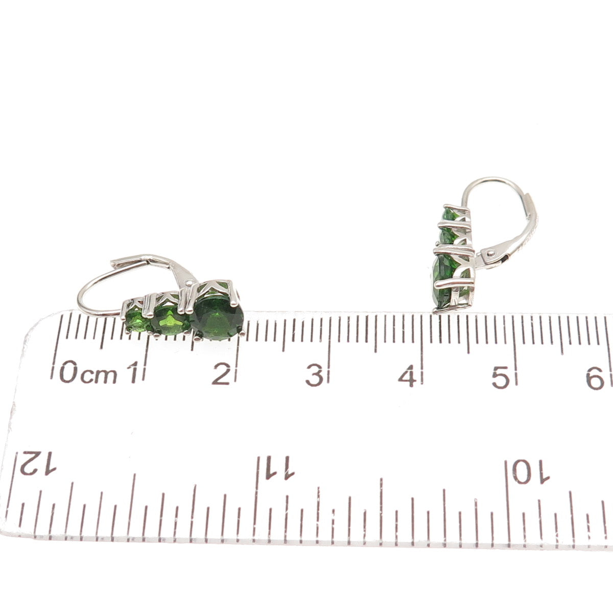 925 Sterling Silver Real Round-Cut Graduated Peridot Earrings