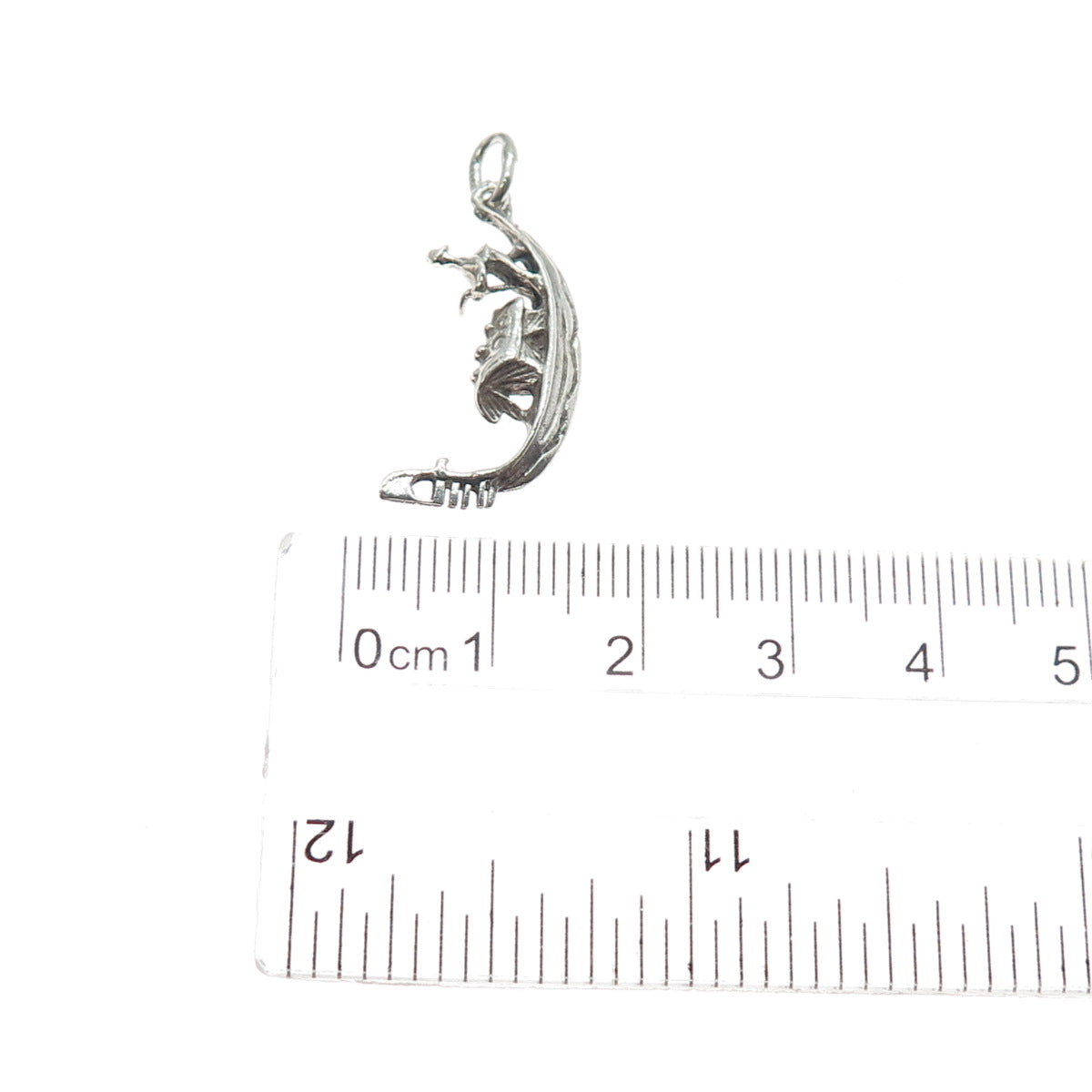 800 Silver Antique Art Deco Venetian Gondola Charm Pendant