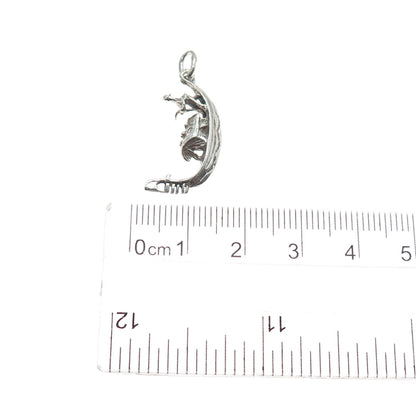 800 Silver Antique Art Deco Venetian Gondola Charm Pendant
