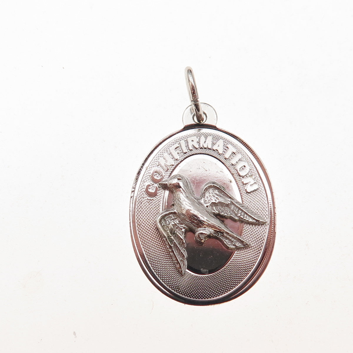 Mark Mercy 925 Sterling Silver Vintage Confirmation Oxidized Charm Pendant