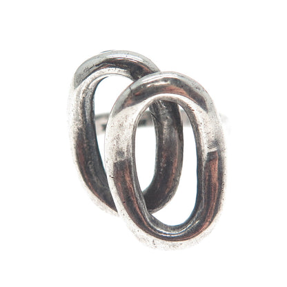 HUBERTUS VON SKAL 925 Sterling Silver Vintage Overlap Letter "O" Ring Size 6.5