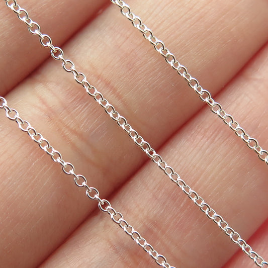 925 Sterling Silver Italy Cable Chain Necklace 18"