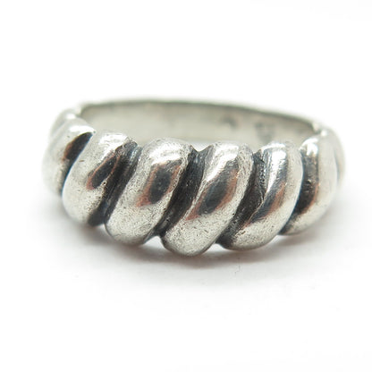 JAMES AVERY 925 Sterling Silver Vintage Ribbed Oxidized Ring Size 7.75