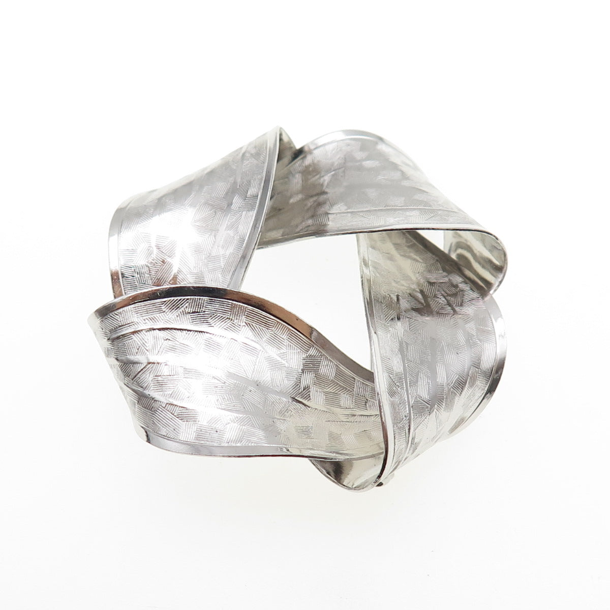 Rolyn 925 Sterling Silver Vintage Modernist Twisted Pin Brooch