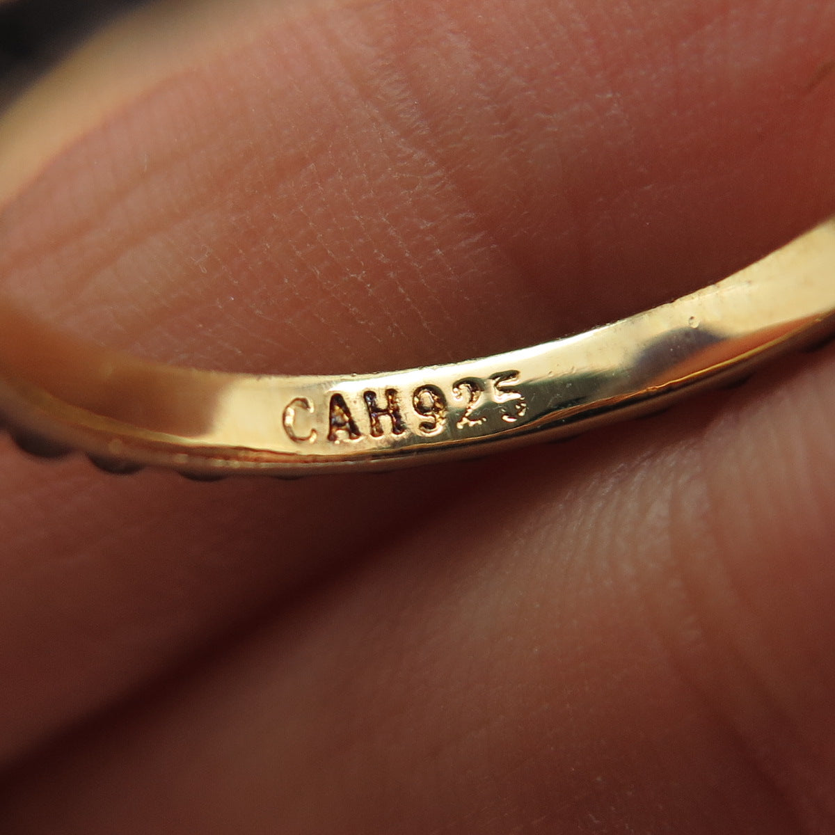 925 Sterling Silver Black Rhodium Gold Plated Beaded Band Ring Size 7.25