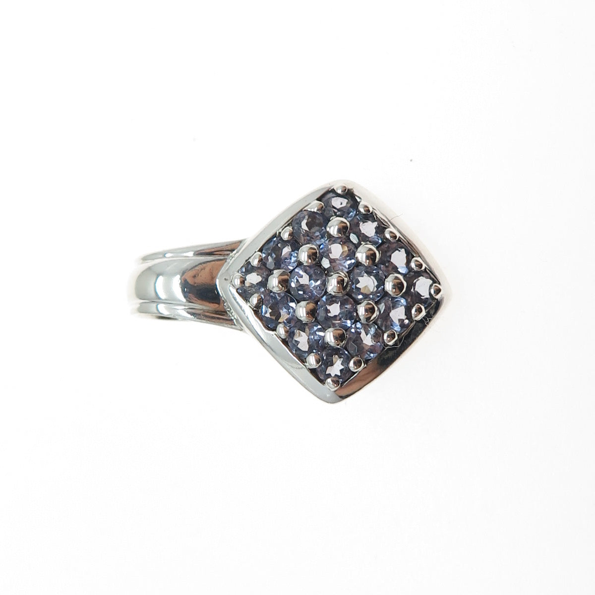 CHUCK CLEMENCY 925 Sterling Silver Real Round-Cut Iolite Mini Charm Pendant