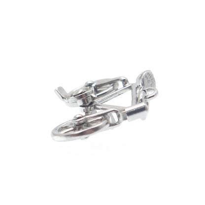 CARL ART 925 Sterling Silver Antique Art Deco Bicycle Minimalist Charm Pendant