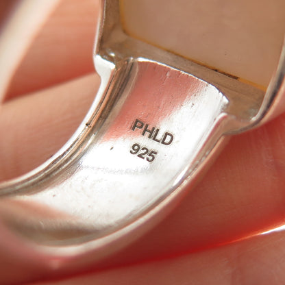 PHLD PlayHardLookDope 925 Sterling Silver Real MOP Ring Size 11