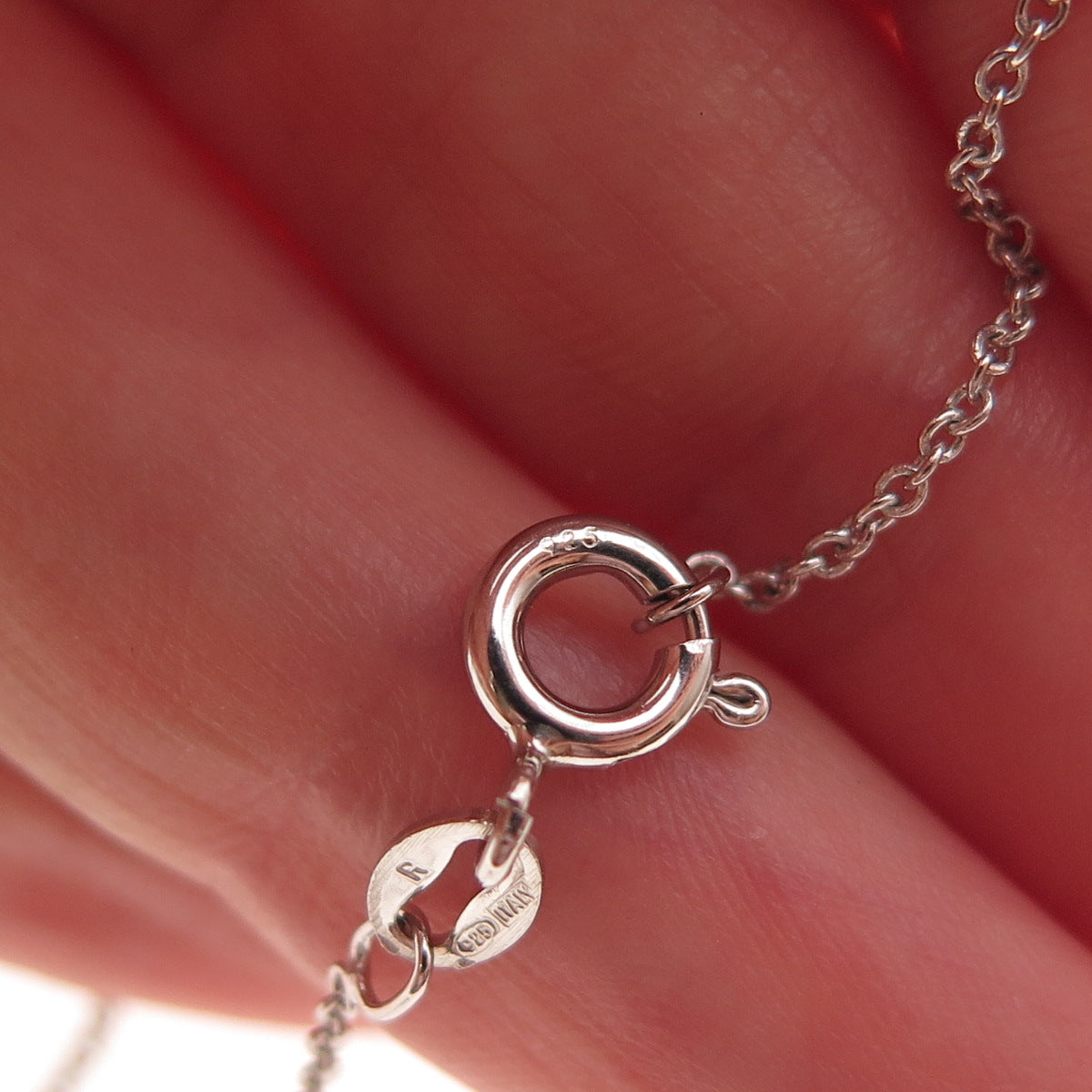 Jane Seymour 925 Sterling Silver Real Diamond Heart Cable Chain Necklace 18"