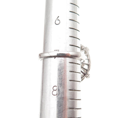 925 Sterling Silver Round-Cut C Z Star Circle of Life Ring Size 7