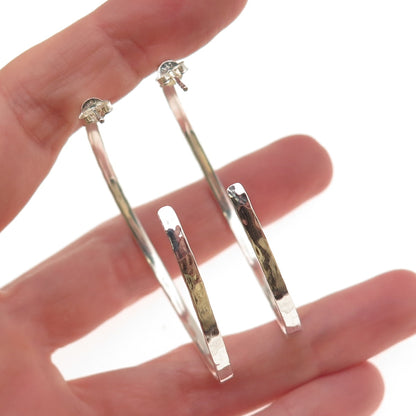 Silpada 925 Sterling Silver Vintage Hammered Large Hoop Earrings