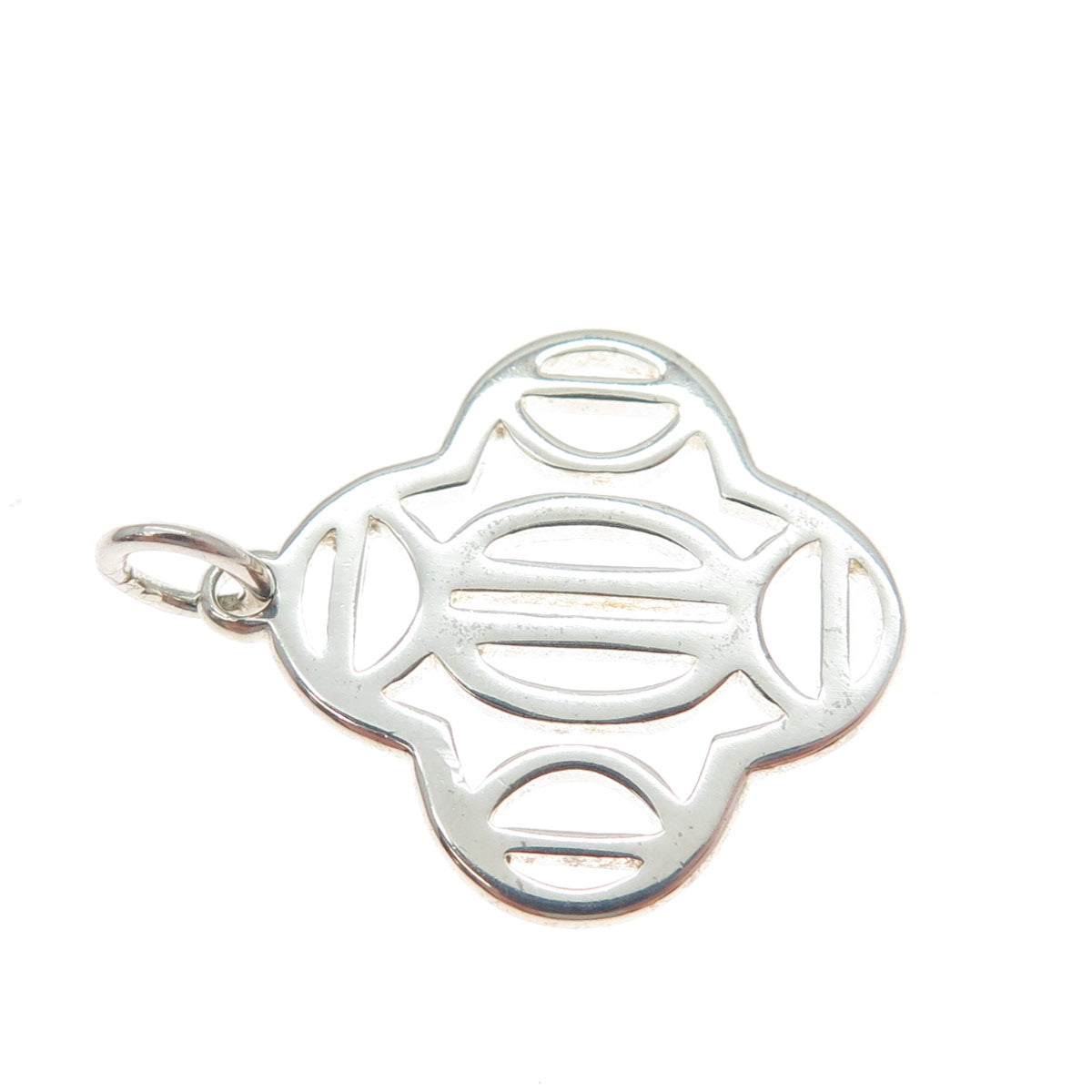 925 Sterling Silver Vintage Ornate Flower Charm Pendant