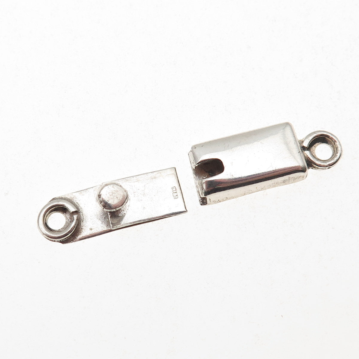 925 Sterling Silver Vintage Bracelet / Necklace Box Lock Clasp