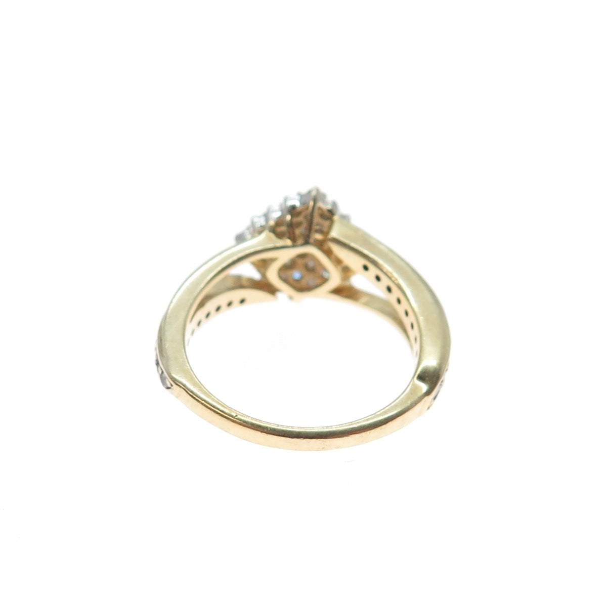 BGE BRADFORD 925 Sterling Silver Gold Plated Real Diamond Ring Size 5.25