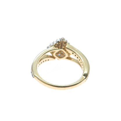 BGE BRADFORD 925 Sterling Silver Gold Plated Real Diamond Ring Size 5.25