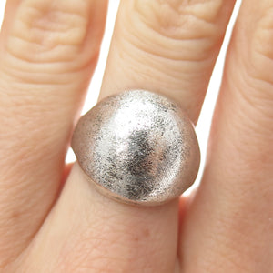 VARGAS 925 Sterling Silver Vintage Modernist Dome Oxidized Ring Size 6.75