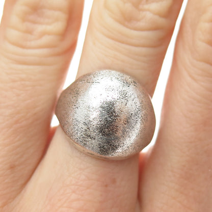 VARGAS 925 Sterling Silver Vintage Modernist Dome Oxidized Ring Size 6.75
