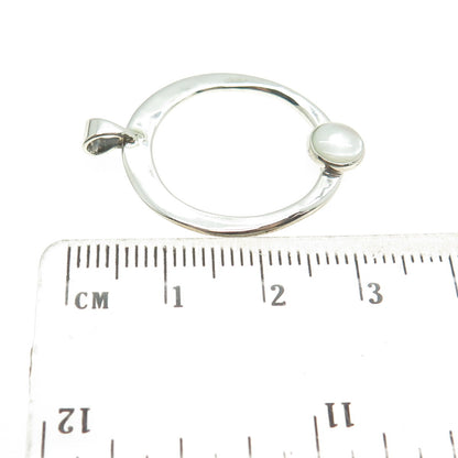 TIMOTHY SHEA 925 Sterling Silver Vintage Mother-of-Pearl Door Knocker Pendant