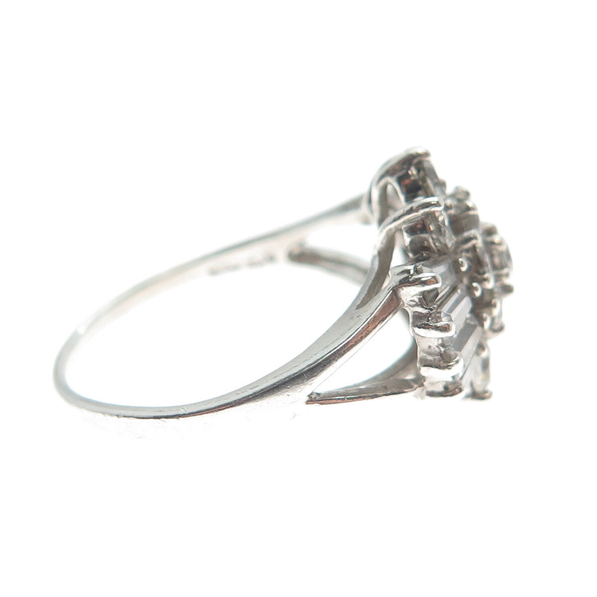 CHAPAL ZENRAY 925 Sterling Silver Multi-C Z Cluster Ring Size 8.25