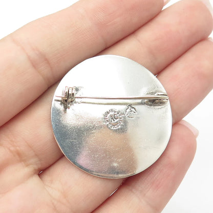 925 Sterling Silver Vintage Mexico Taxco Fight Storyteller Pin Brooch