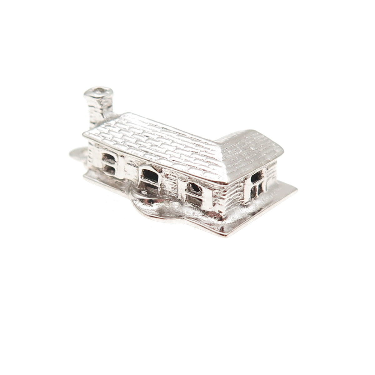 Town & Country 925 Sterling Silver Vintage Old House 3D Mini Charm Pendant