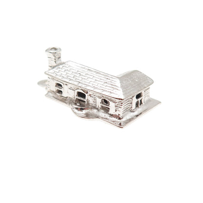 Town & Country 925 Sterling Silver Vintage Old House 3D Mini Charm Pendant