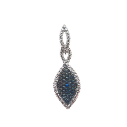 925 Sterling Silver White & Blue Round-Cut Shaped C Z Infinity Slide Pendant