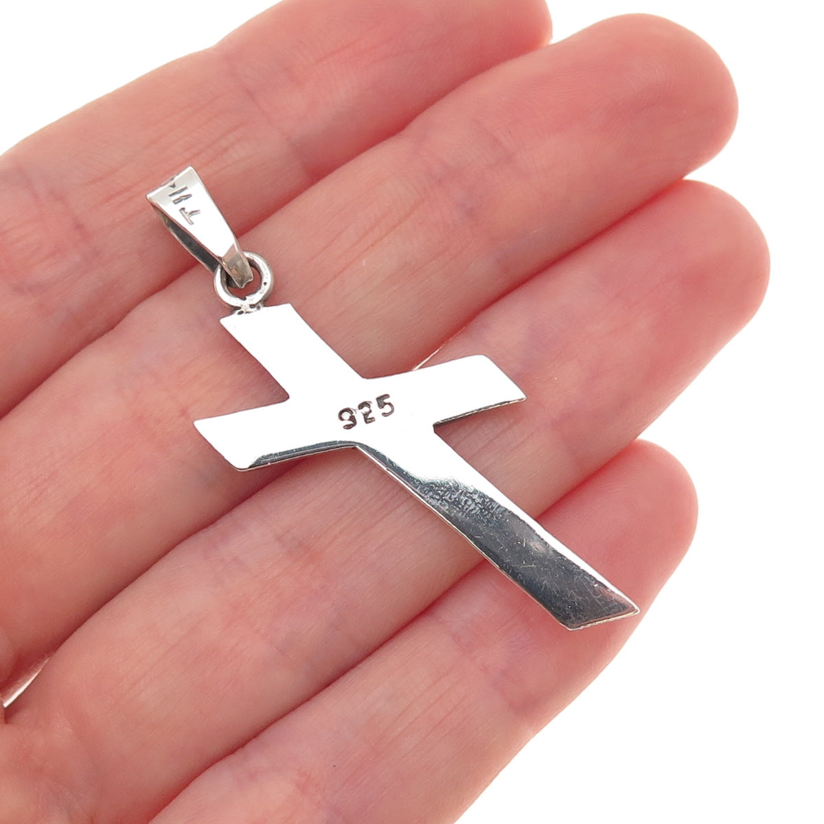 925 Sterling Silver Vintage Mexico Cross Religious Pendant