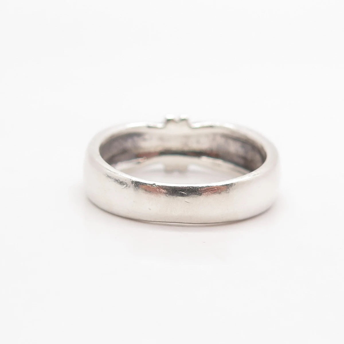 925 Sterling Silver Vintage Ribbed Bow Ring Size 7.5